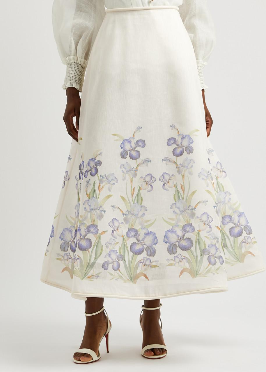 ZIMMERMANN Natura Flare Skirt in Blue Iris