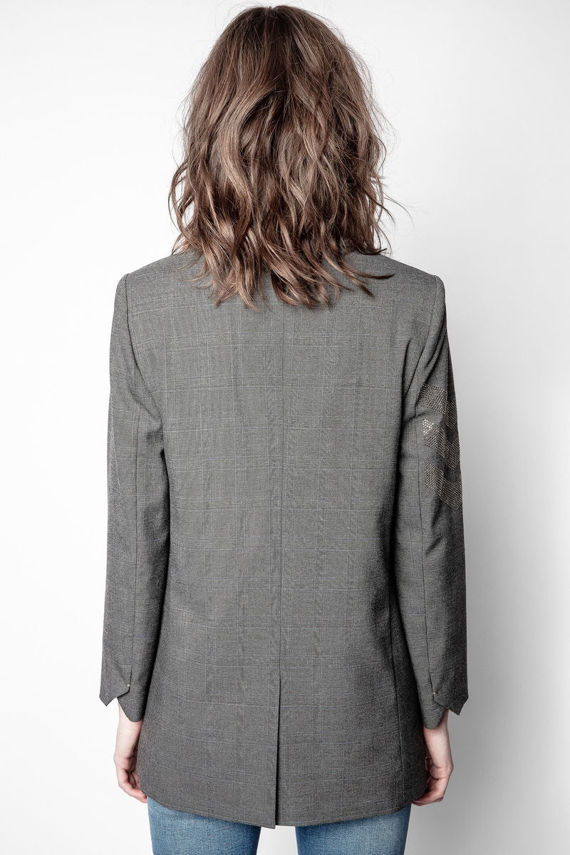 ZADIG & VOLTAIRE
Viva Car Strass Fleche Blazer – Grey