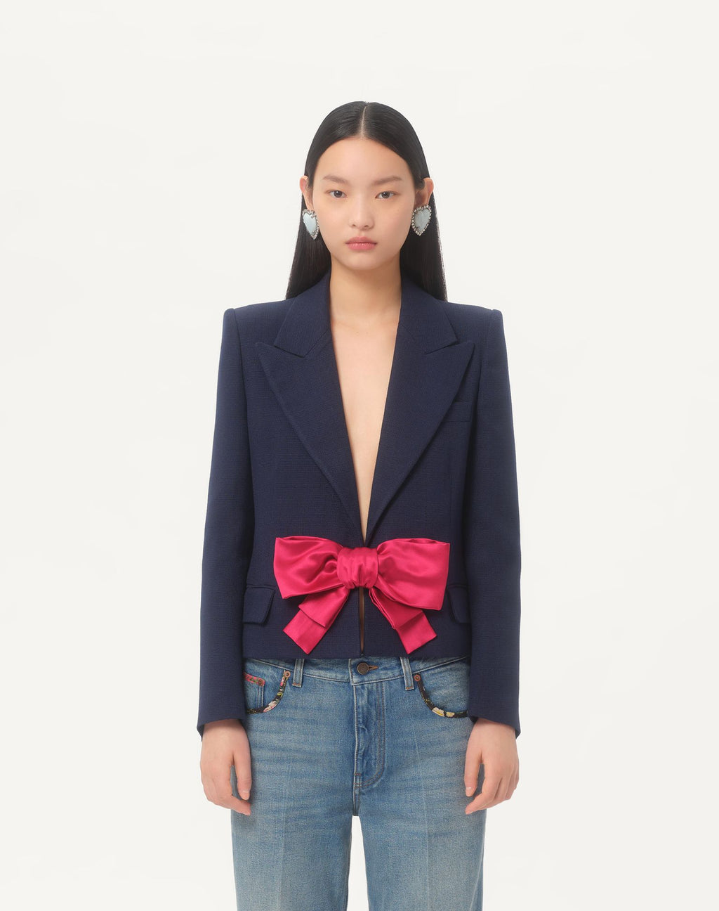 0001  VALENTINO GARAVANI — Viscose Jacket with Bow