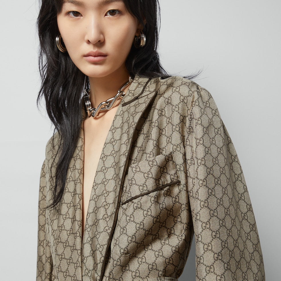 GG SUPREME PRINT SILK SHIRT