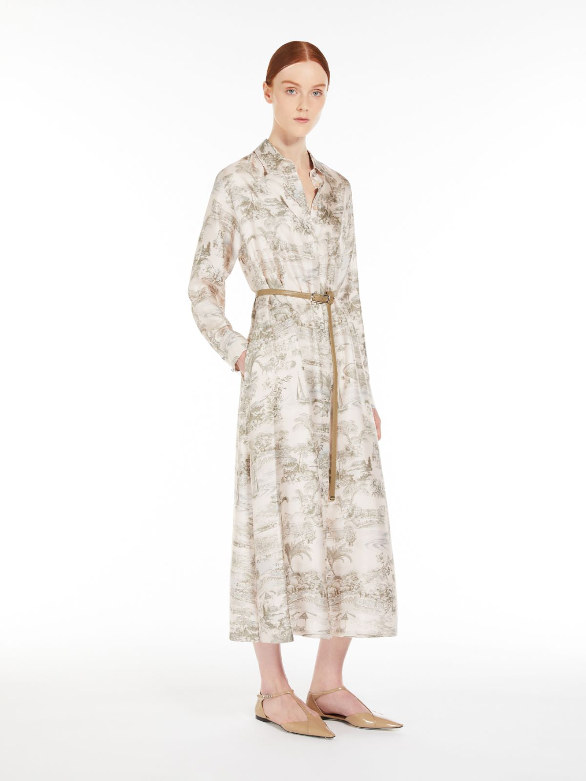 MAXMARA STUDIO
Printed silk shirt dress