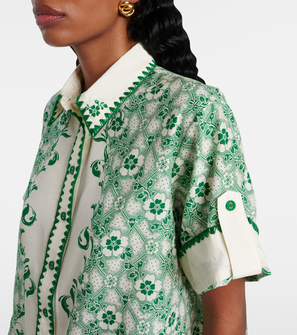 00102 ALÉMAIS

Olive Printed Shirt & Miniskirt Set