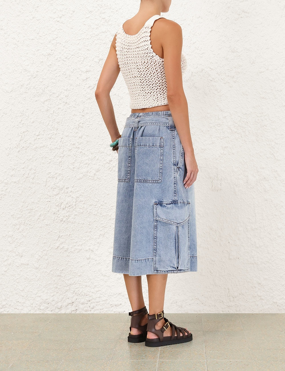 ZIMMERMANN

Illuminate Denim Cargo Short in Sea Foam