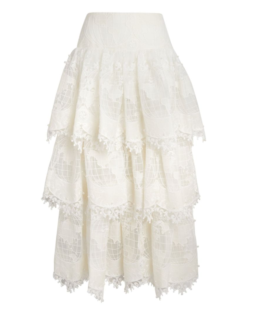 ZIMMERMANN High Tide basque-waist skirt