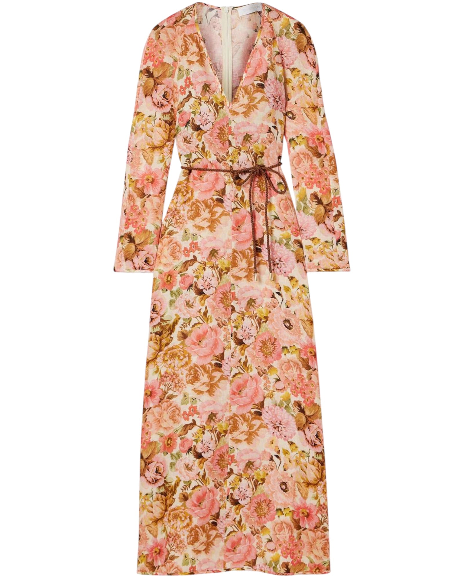ZIMMERMANN Golden Floral-Print Linen Maxi Dress