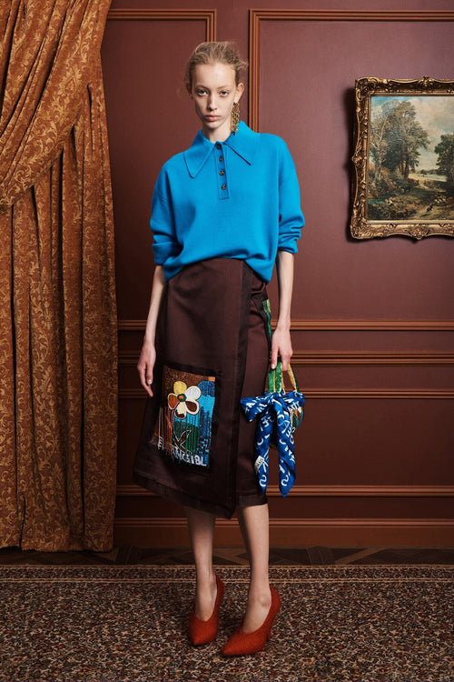 ALÉMAIS CLAUDIA AZURE KNIT POLO