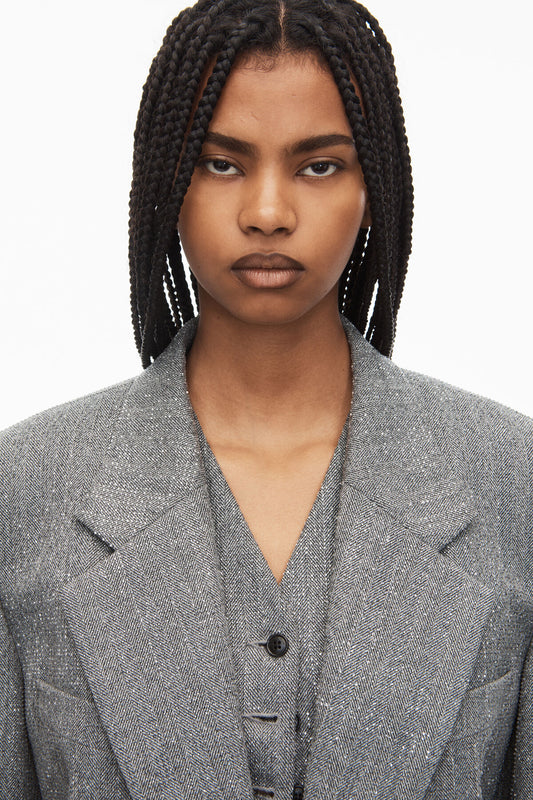 ALEXANDER WANG Oversized blazer in herringbone tailoring
