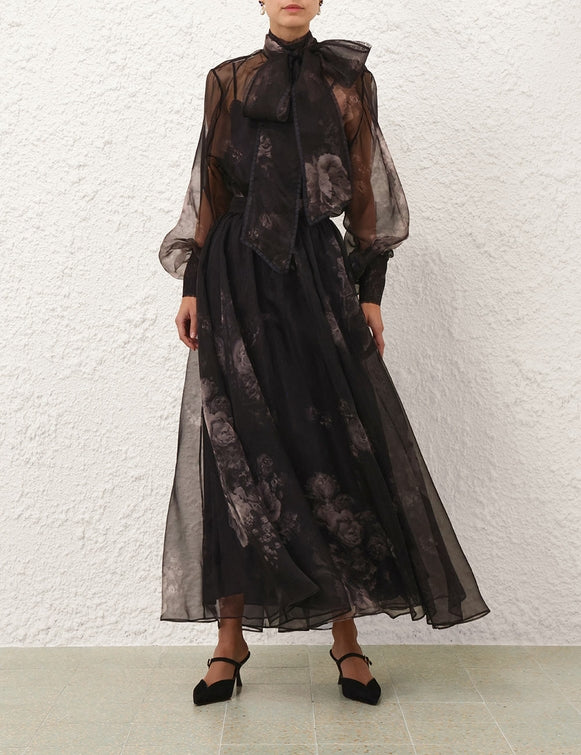 Zimmermann Hypnotic Pussybow Blouse — Ghost Floral