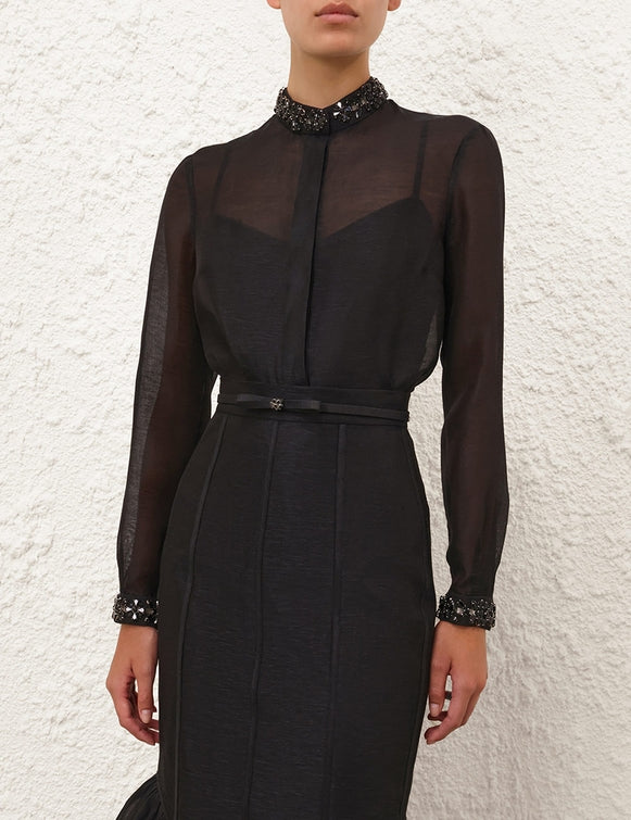 000012 ZIMMERMANN
Hypnotic Jewelled Body Shirt – Black