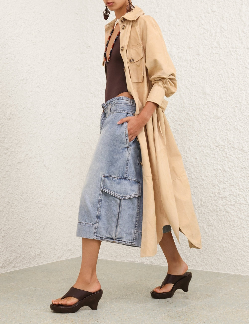 ZIMMERMANN

Illuminate Denim Cargo Short in Sea Foam