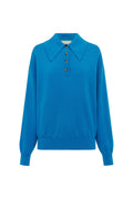 ALÉMAIS CLAUDIA AZURE KNIT POLO