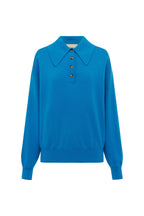 ALÉMAIS CLAUDIA AZURE KNIT POLO