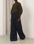 ZIMMERMANN Hypnotic Cable Knit Sweater – Olive