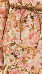 ZIMMERMANN Golden Floral-Print Linen Maxi Dress