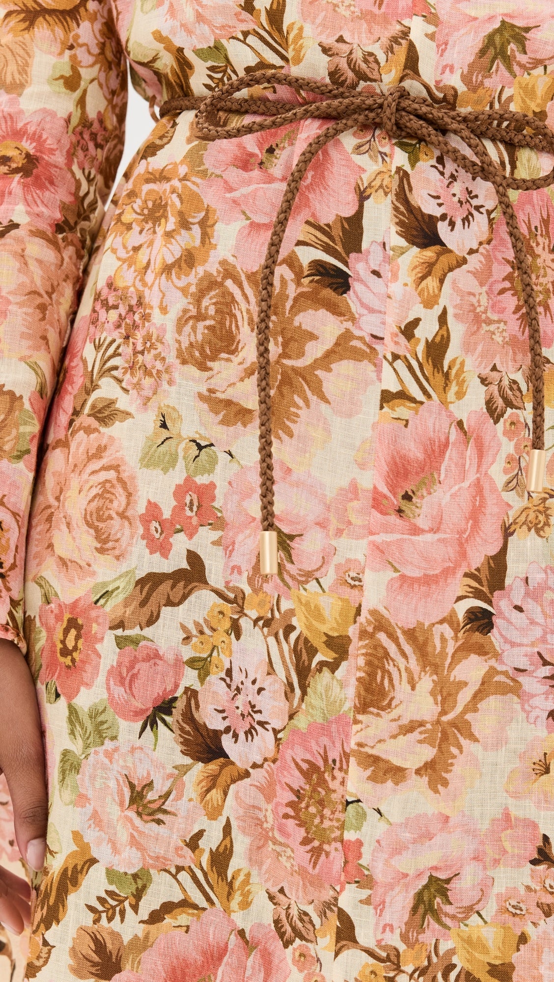 ZIMMERMANN Golden Floral-Print Linen Maxi Dress