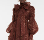 ZIMMERMANN Tempo Ruched Glitter Gown Mini dress