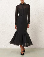 ZIMMERMANN
Hypnotic Panelled Pencil Skirt – Black