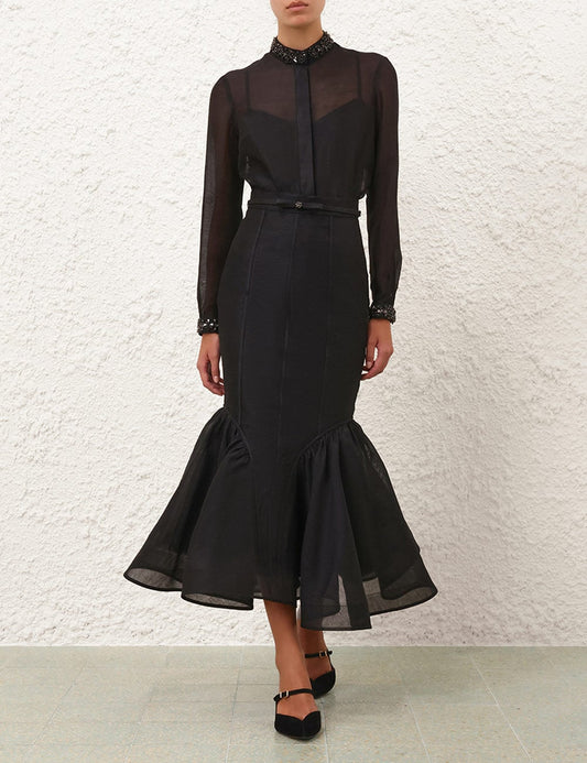 000011 ZIMMERMANN
Hypnotic Panelled Pencil Skirt – Black