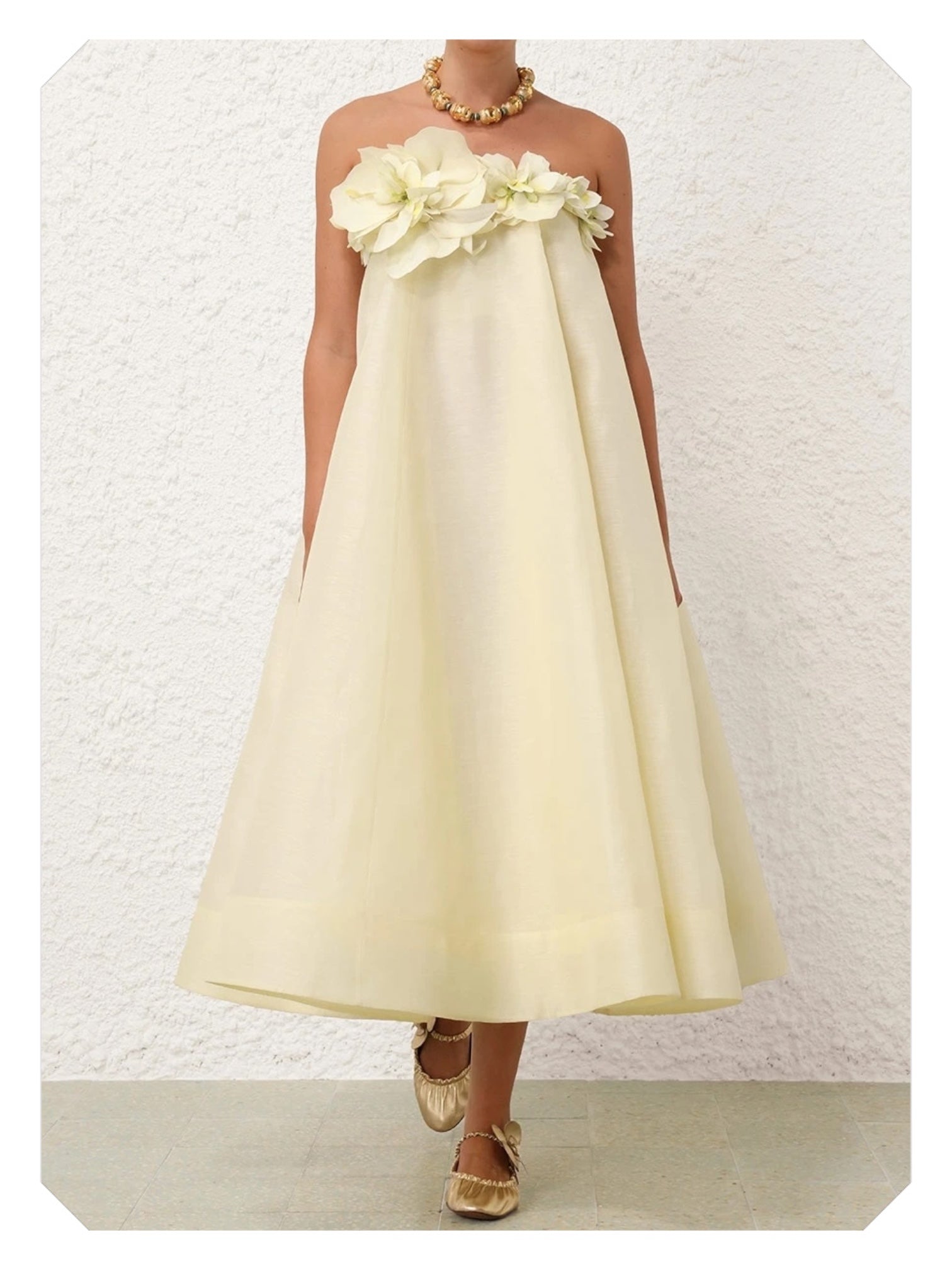 ZIMMERMANN Harmony Strapless Midi Dress