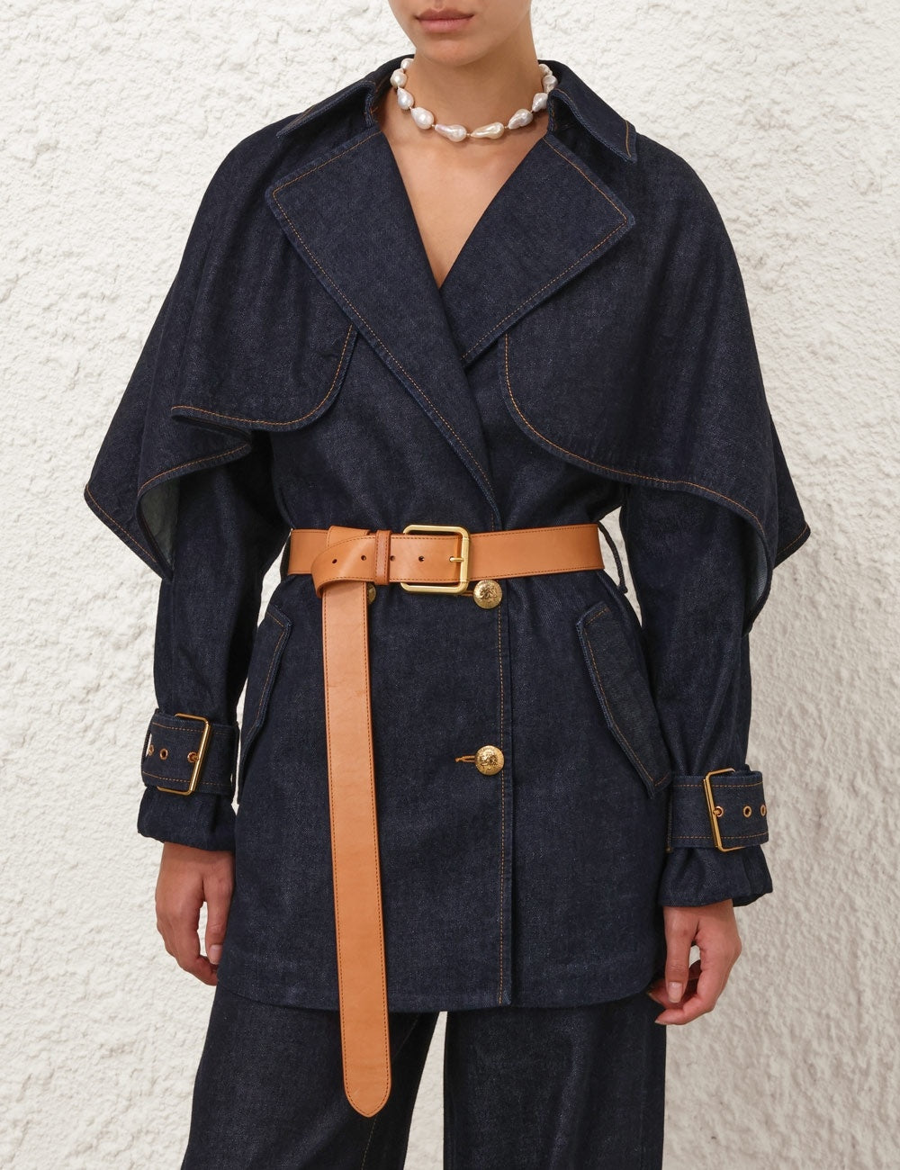 Zimmermann 
Crush Denim Trench Coat