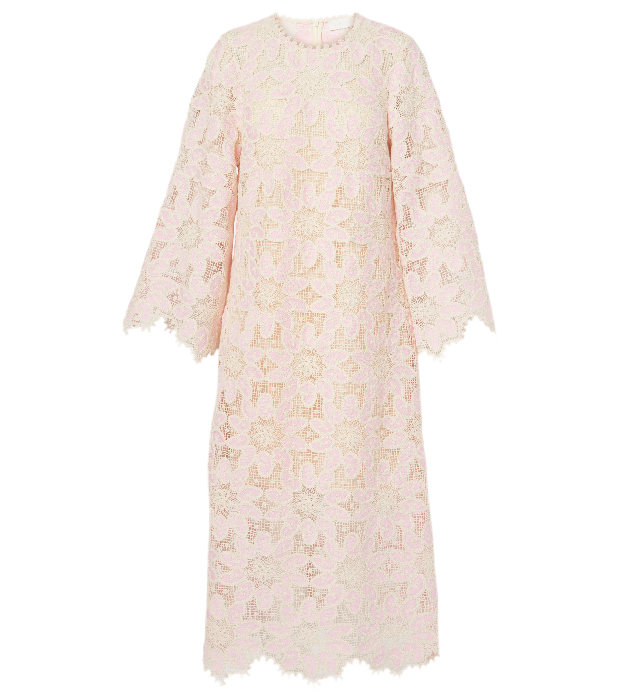 ZIMMERMANN Ottie Scallop Edge Lace Midi Dress