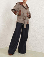 ZIMMERMANN
Hypnotic Check Wool Trench – Cream/Beige Check