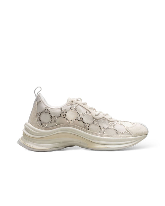 GUCCI
Run GG suede-trimmed crystal-embellished mesh sneakers