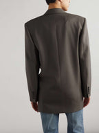 SAINT LAURENT - Double-Breasted Wool-Gabardine Blazer