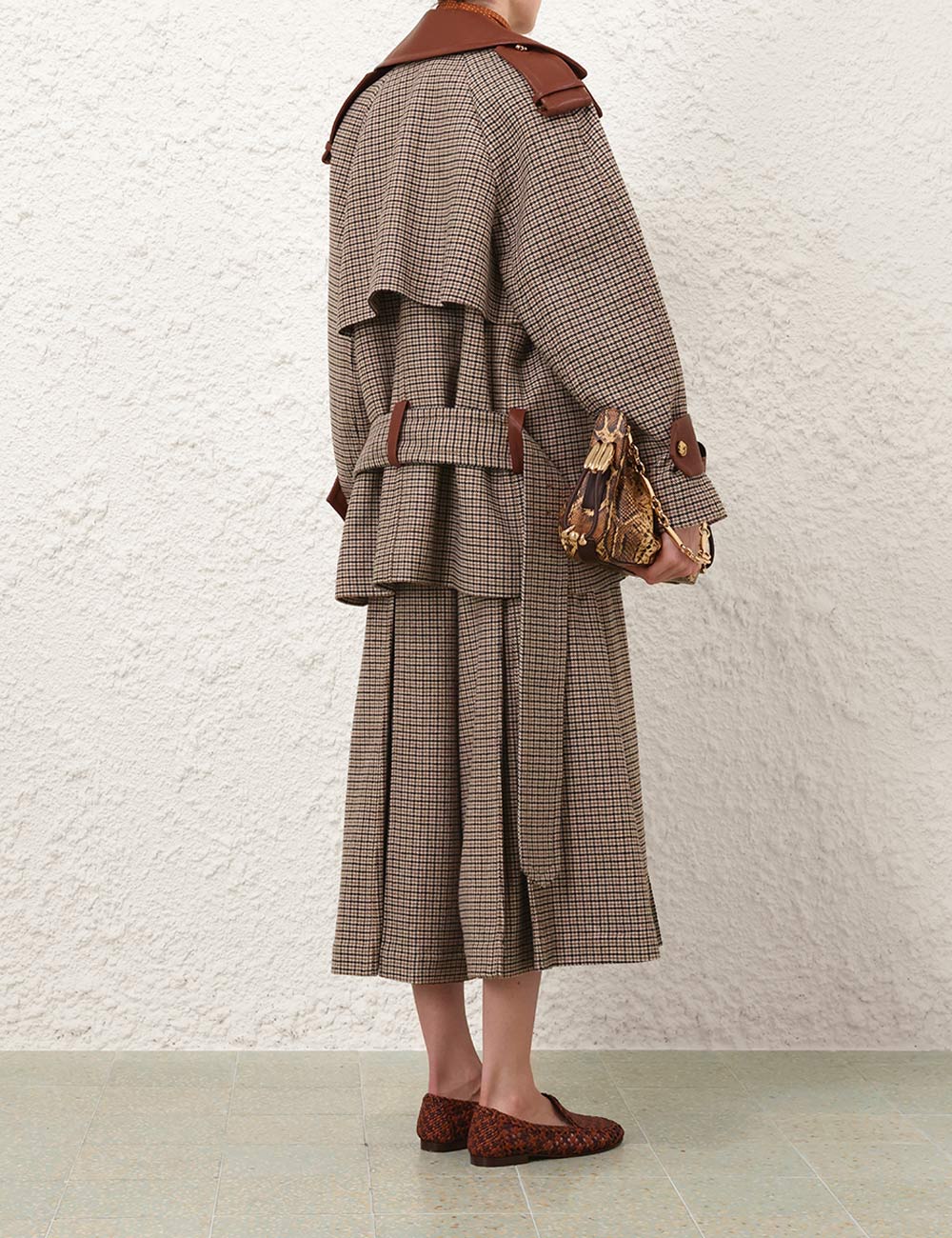 ZIMMERMANN
Hypnotic Check Wool Trench – Cream/Beige Check