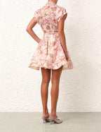 ZIMMERMANN Matchmaker Flip Dress in Coral Hibiscus