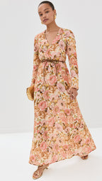 ZIMMERMANN Golden Floral-Print Linen Maxi Dress