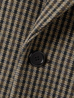 SAINT LAURENT Double-Breasted Checked Wool-Blend Blazer – Beige