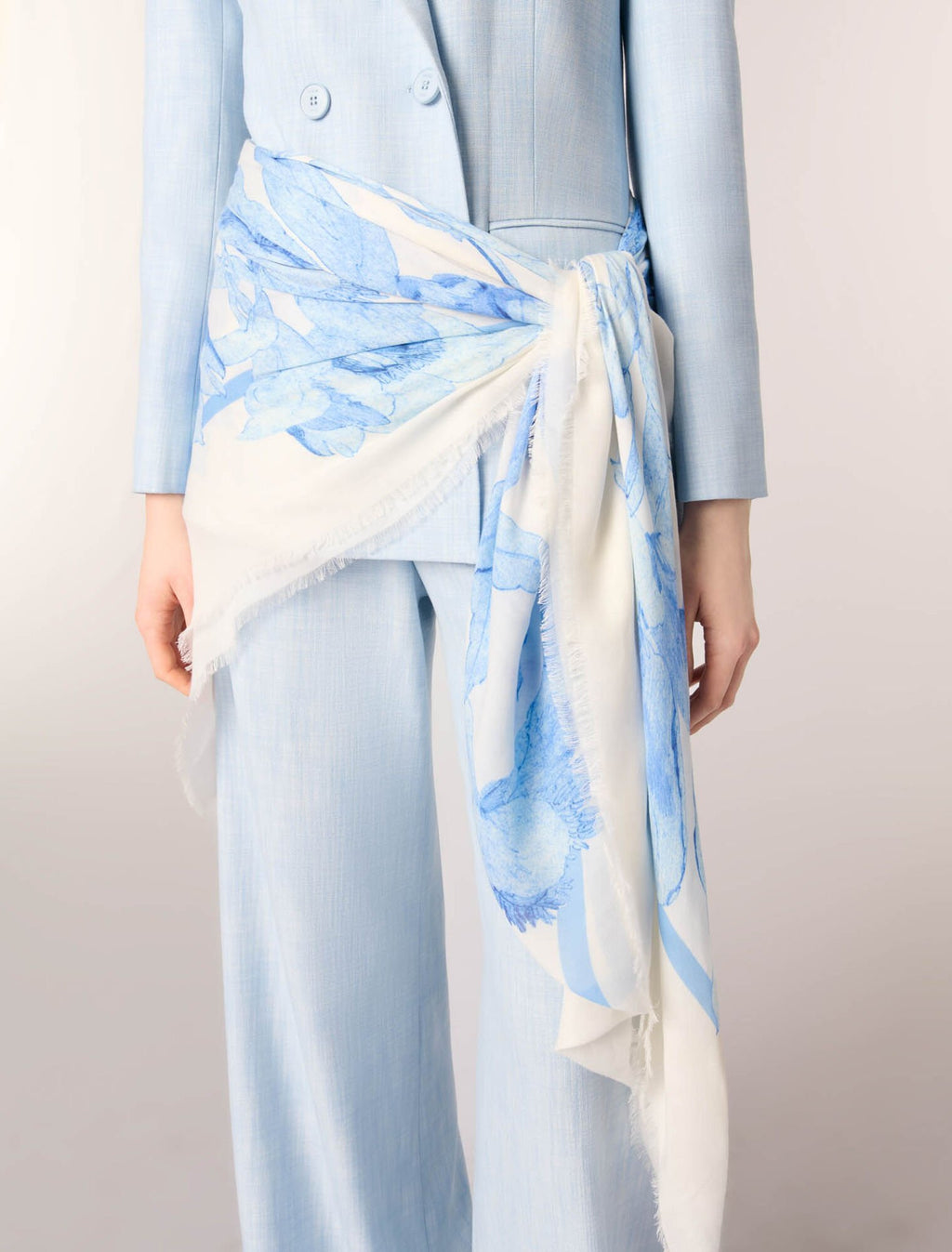 MAJE Watercolour-Effect Shawl 140 x 140