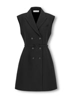 DIOR Short Blazer Dress Black Wool Silk