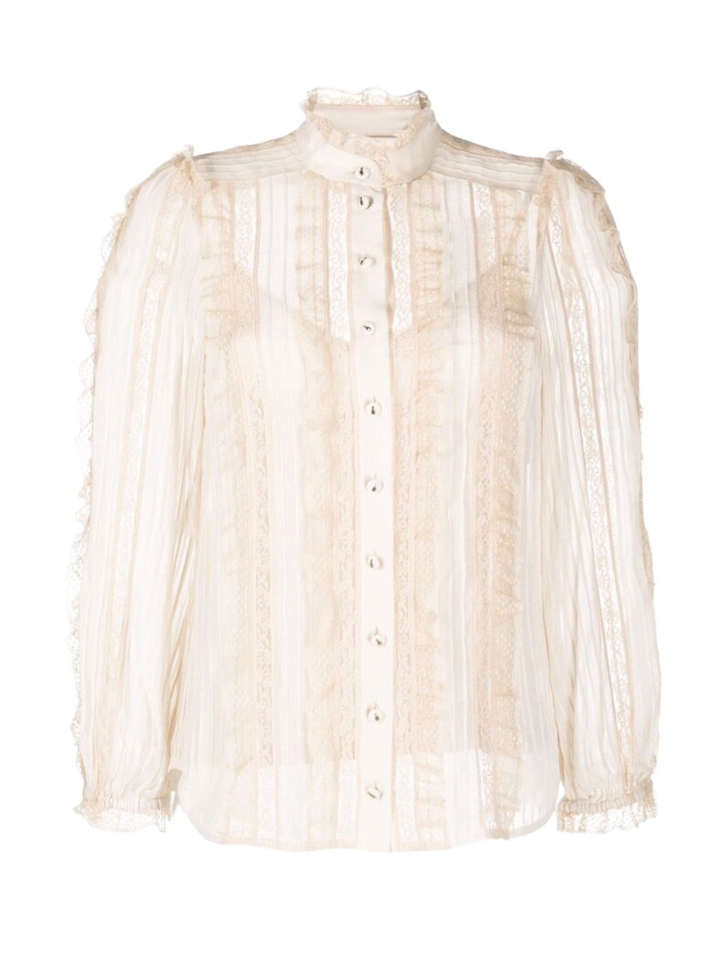 ZIMMERMANN Mock Neck Long Sleeve Blouse
