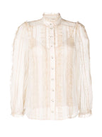 ZIMMERMANN Mock Neck Long Sleeve Blouse