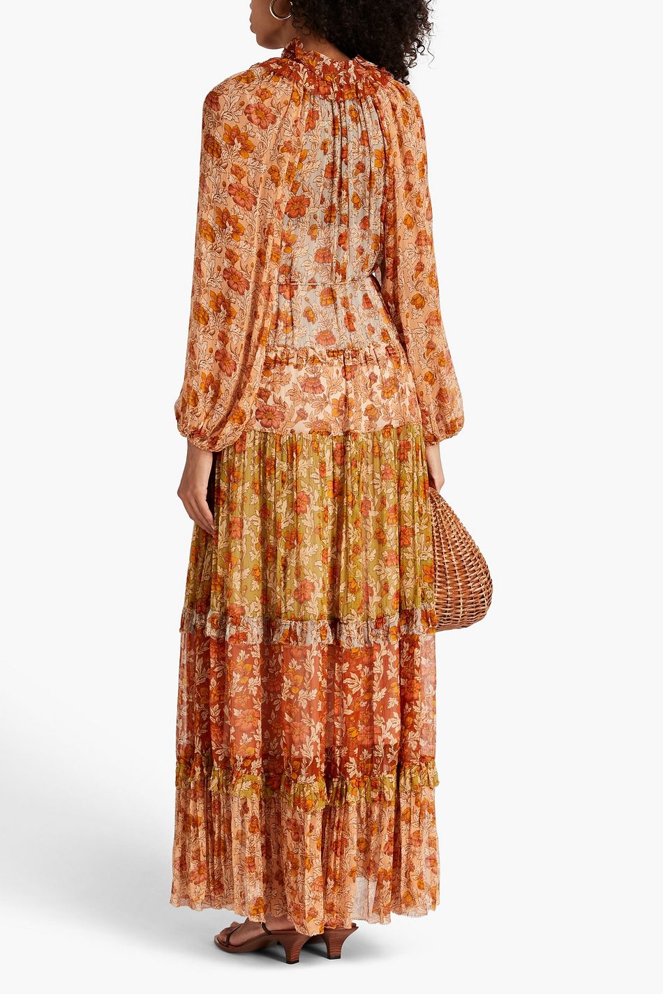 ZIMMERMANN Tiered floral-print georgette maxi dress