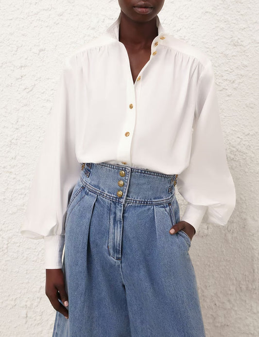 0002 ZIMMERMANN





Utility Billow Blouse – Ivory