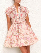 ZIMMERMANN Matchmaker Flip Dress in Coral Hibiscus