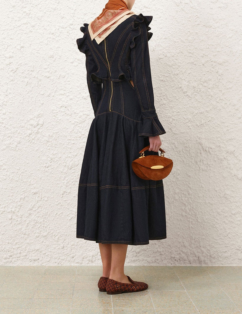 ZIMMERMANN
Hypnotic Denim Midi Dress – Night Sky