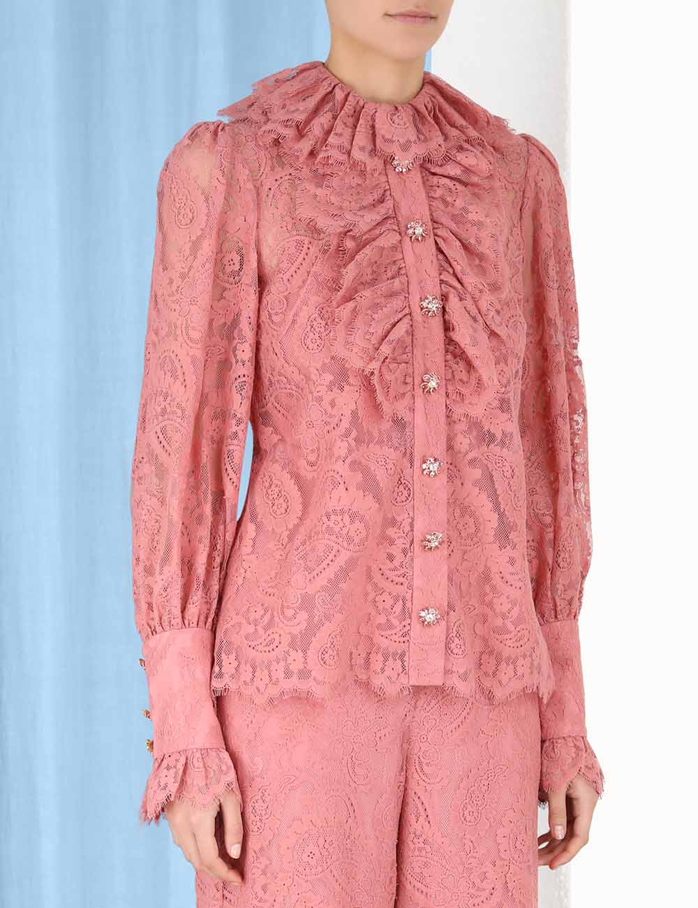 ZIMMERMANN Kaleidoscope Floral-Lace Overlay blouse