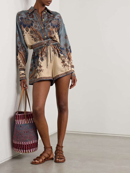 001 ZIMMERMANN
Ascension Manstyle Shirt – Blue/Cream Indienne Floral