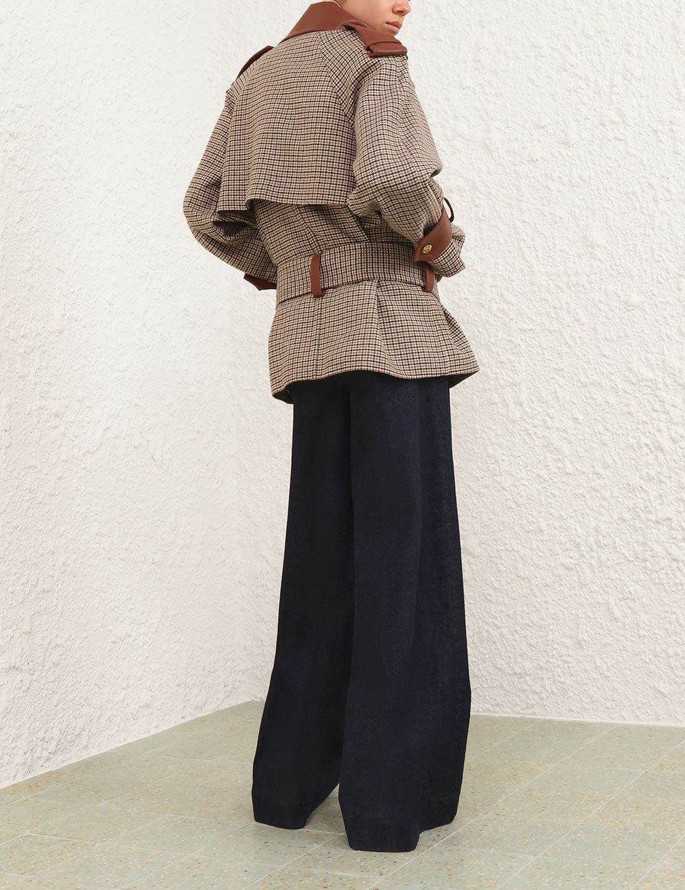 ZIMMERMANN
Hypnotic Check Wool Trench – Cream/Beige Check