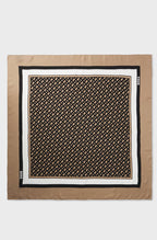 BOSS Silk - Twill Scarf with seasonal print beige patterned