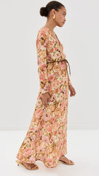 ZIMMERMANN Golden Floral-Print Linen Maxi Dress