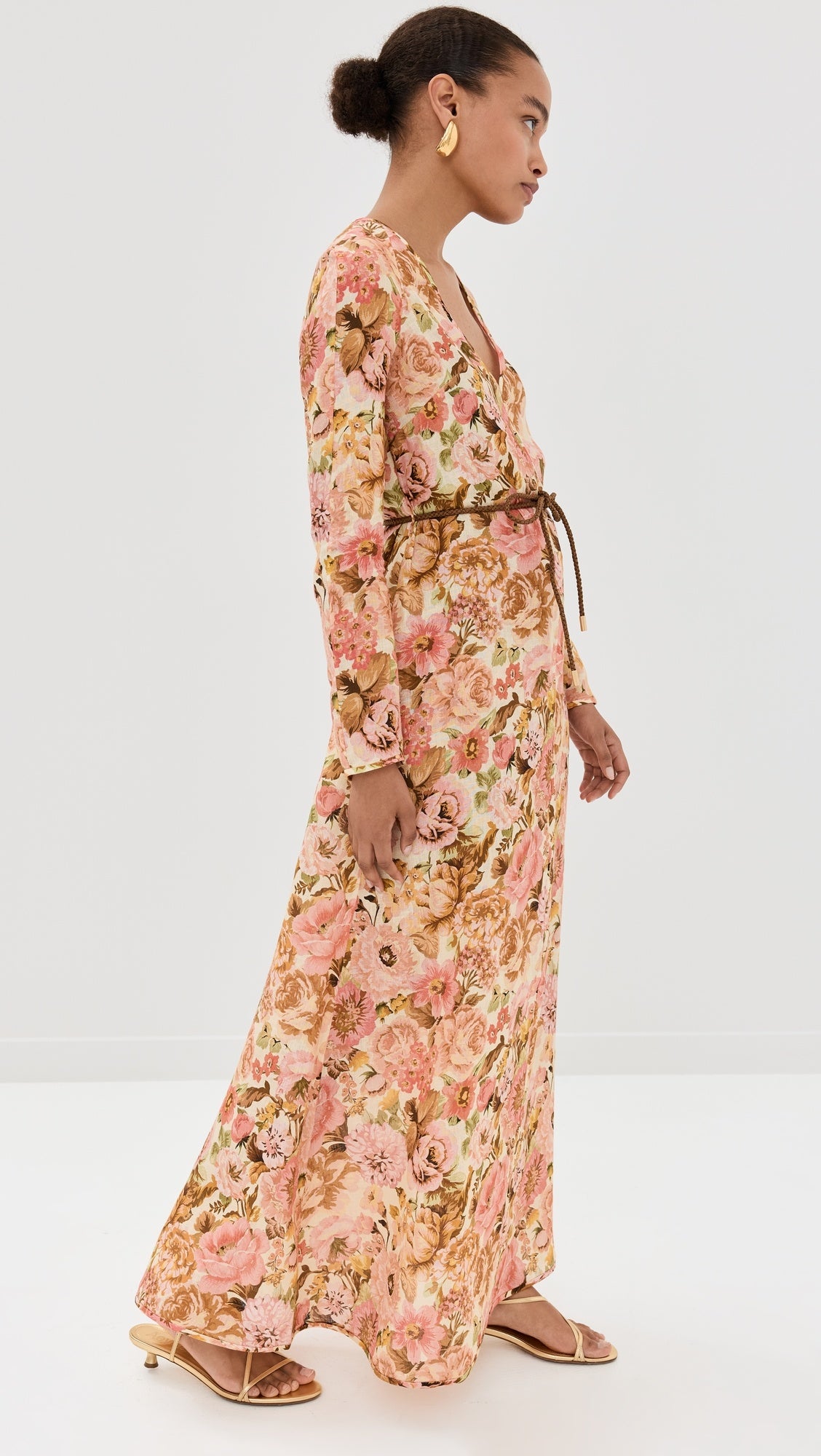 ZIMMERMANN Golden Floral-Print Linen Maxi Dress