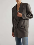 SAINT LAURENT - Double-Breasted Wool-Gabardine Blazer