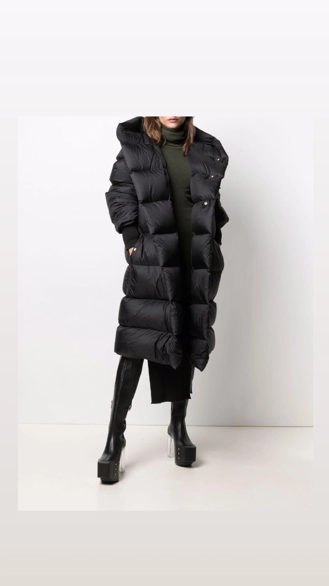 RICK OWENS Feather-Down Buttoned Padded Coat