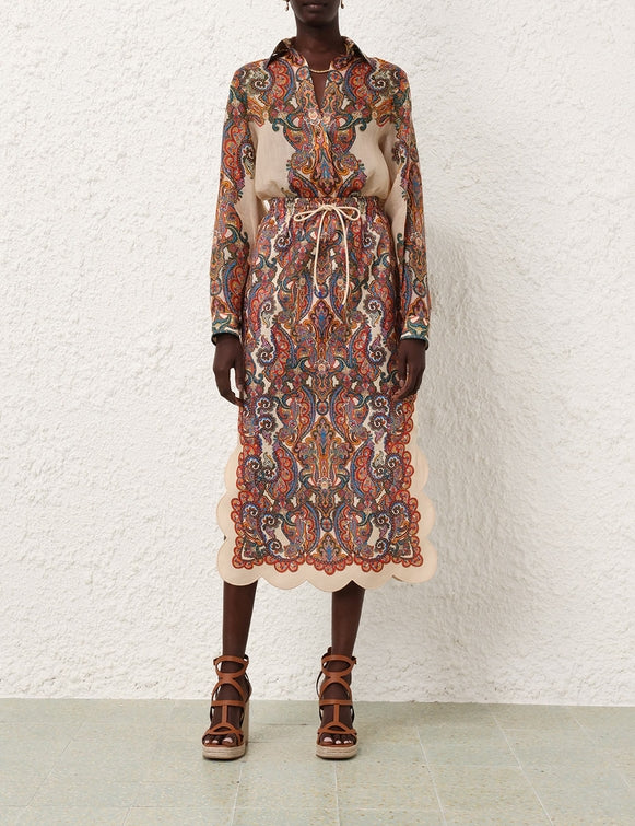 ZIMMERMANN Ottie Oversized Shirt in Multi Paisley