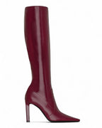 SAINT LAURENT Françoise Boots in Smooth Leather – Bordeaux